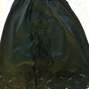 Greenco Maid Half Slip Black With Vertical Lace Medium